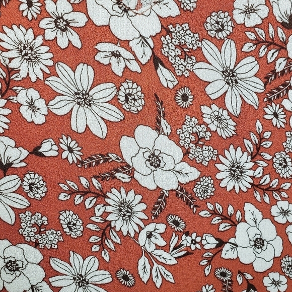 Cynthia Rowley V Neck Top M Ruffles Ditzy Floral Flutter Sleeves Viscose Prairie - Picture 5 of 10